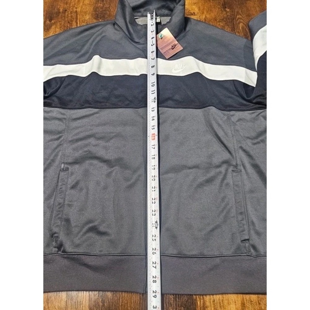 Nike Sportswear Jacket Men's XL Gray Black White Striped Zip Up Track Y2K NWT - Picture 5 of 6